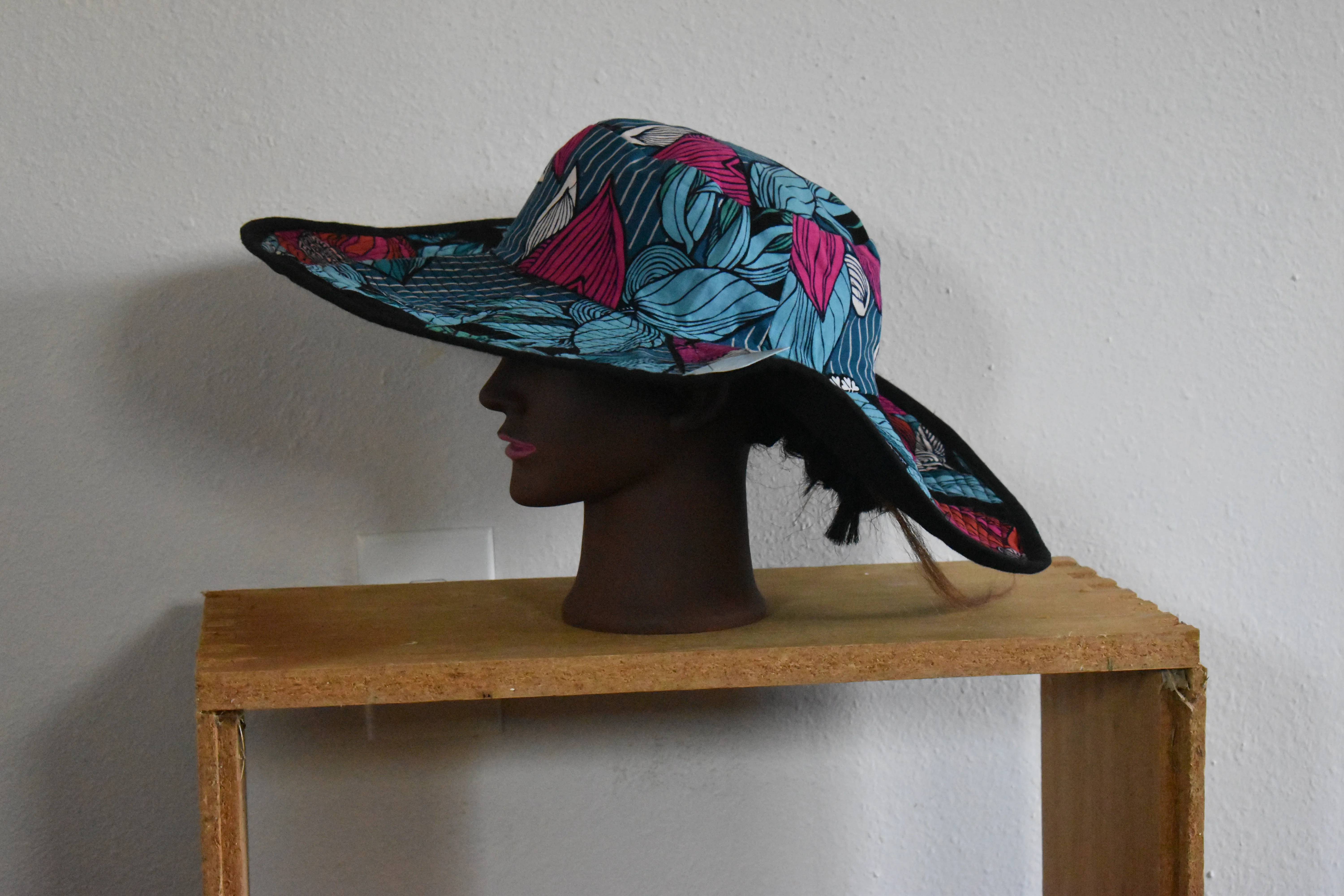 Reversible Wide Brim Floppy Hat Tropical Teal XL photo 2