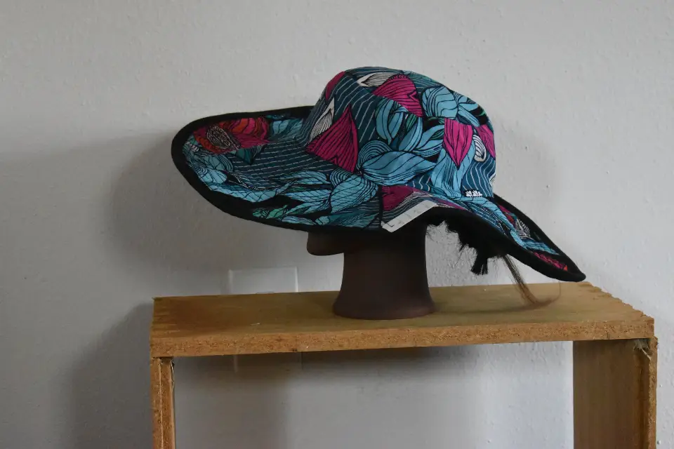 Reversible Wide Brim Floppy Hat Tropical Teal XL