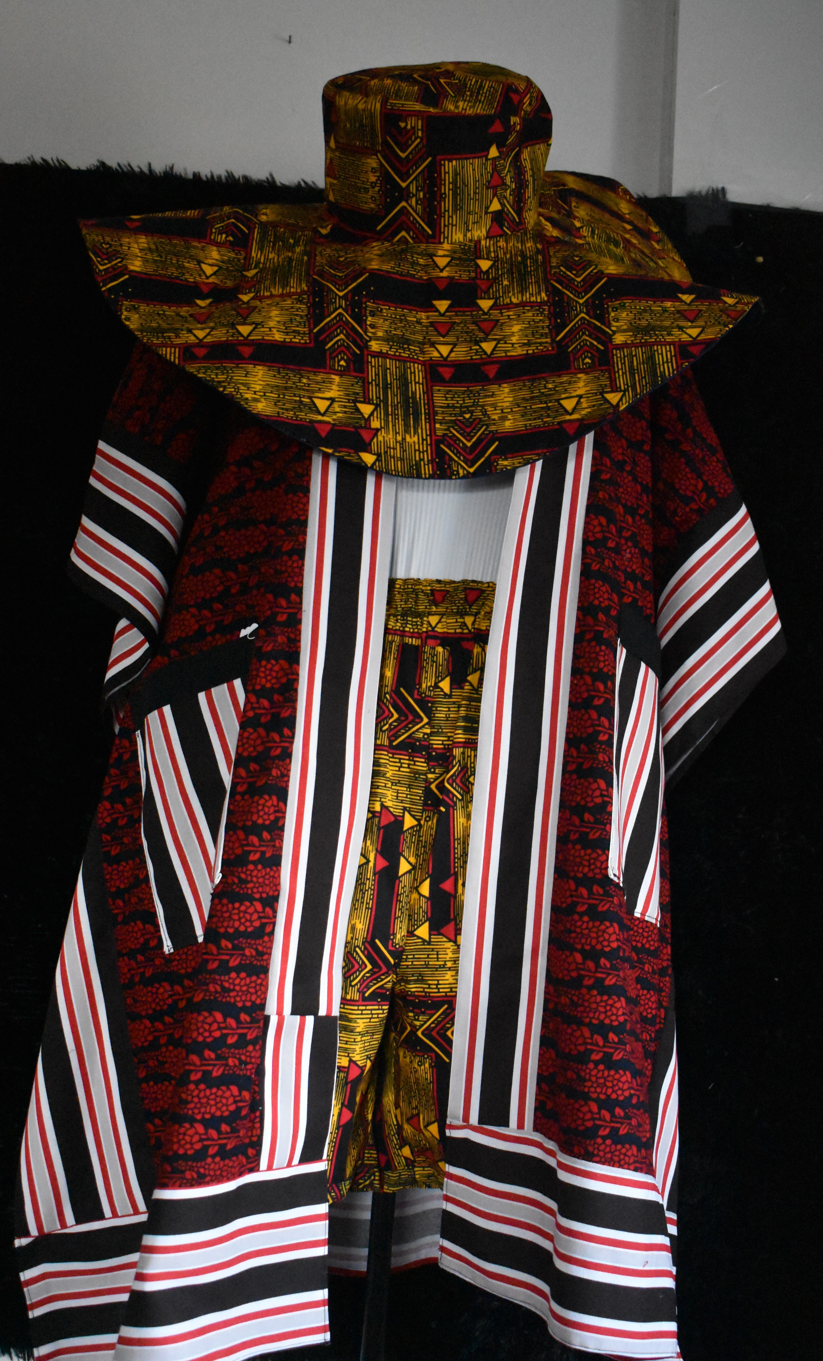 The "Savanna Sunset" Ankara/Aso oke Kimono photo 4