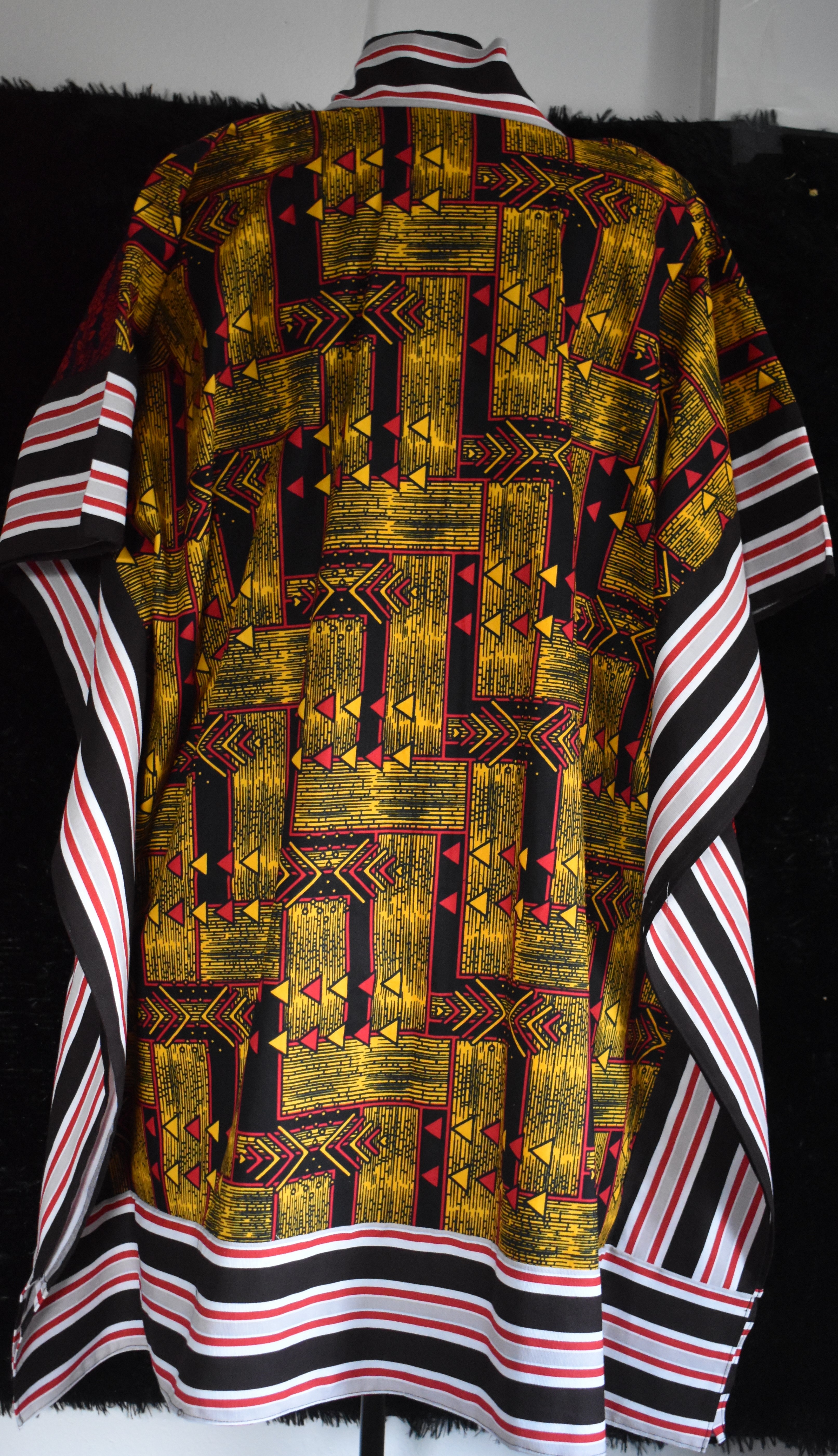 The "Savanna Sunset" Ankara/Aso oke Kimono photo 3