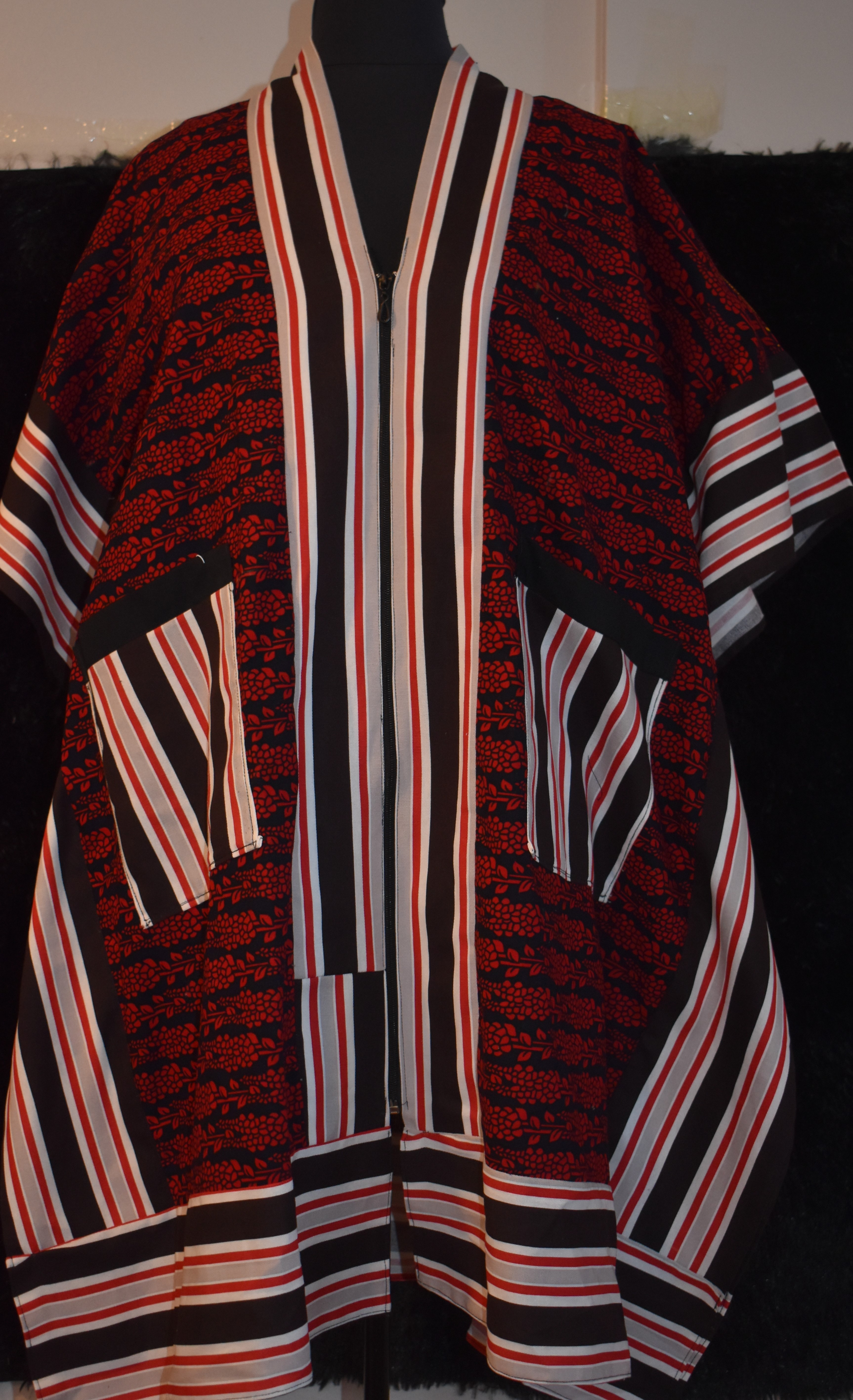 The "Savanna Sunset" Ankara/Aso oke Kimono photo 2