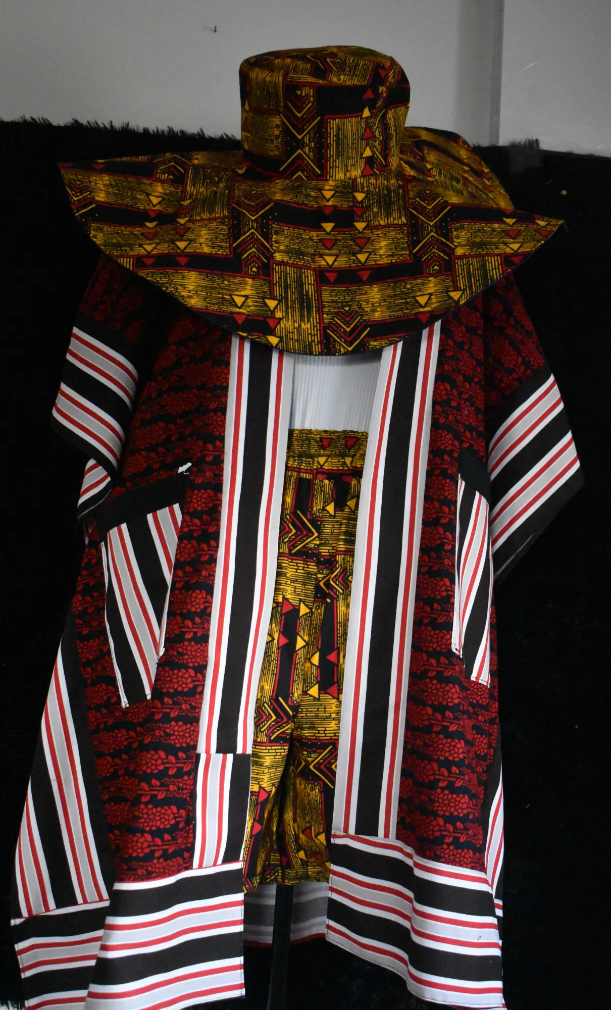 The "Savanna Sunset" Ankara/Aso oke Kimono photo 6