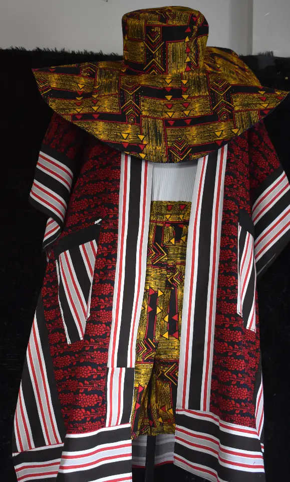 The "Savanna Sunset" Ankara/Aso oke Kimono