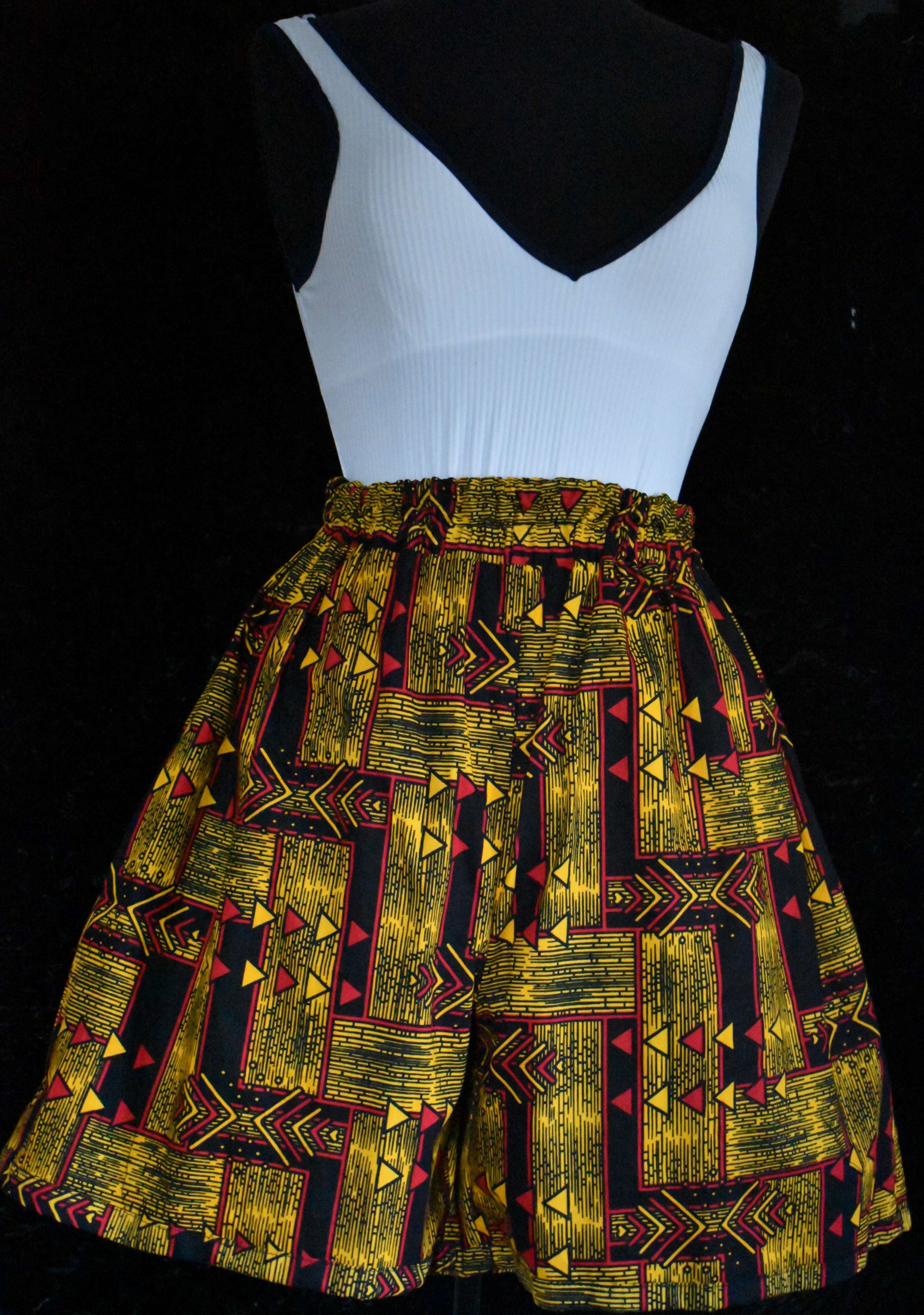 Vibrant Ankara Print High-Waist Flowy Shorts photo 2