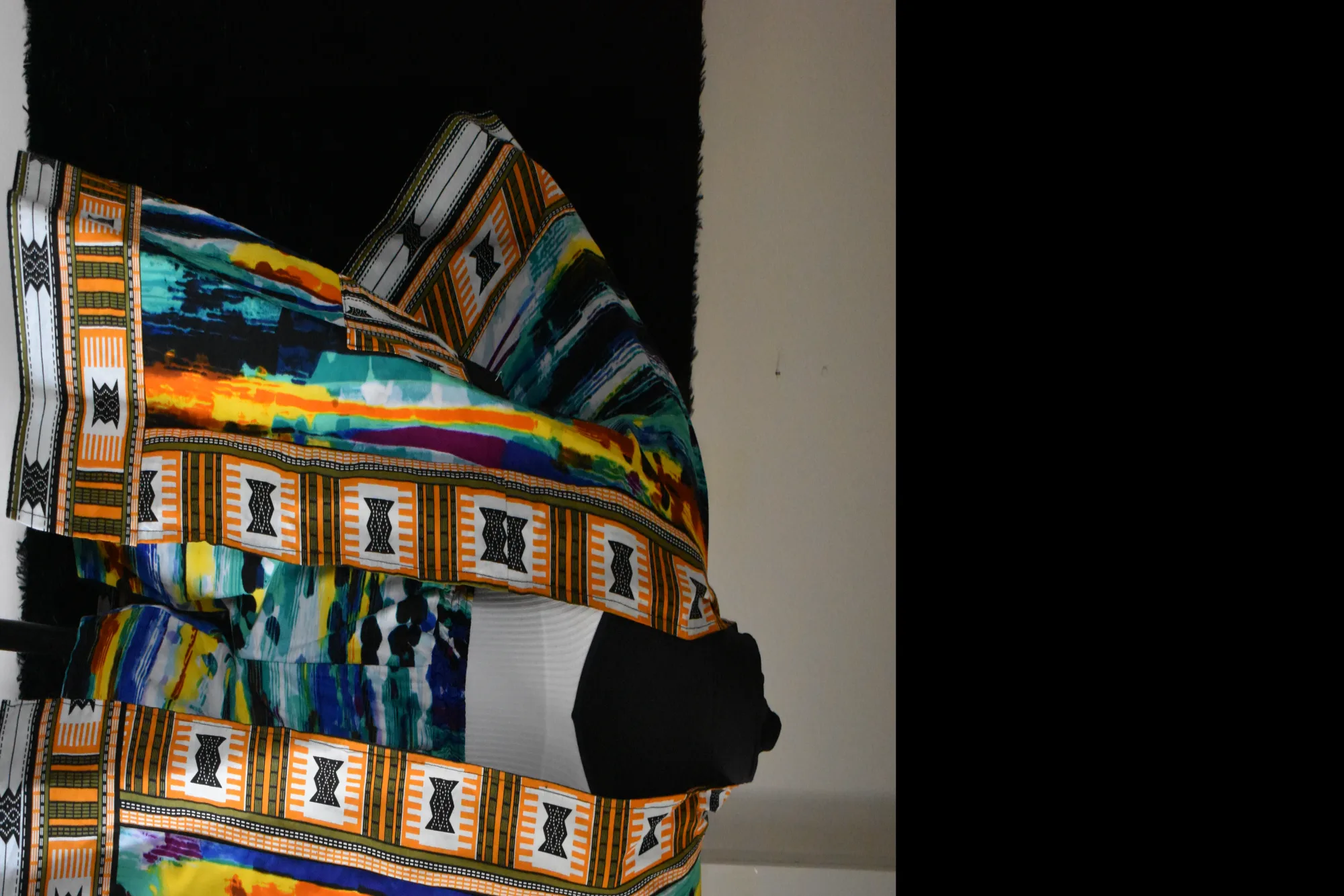 Vibrant Brushstroke Ankara/Aso Oke Kimono photo 2