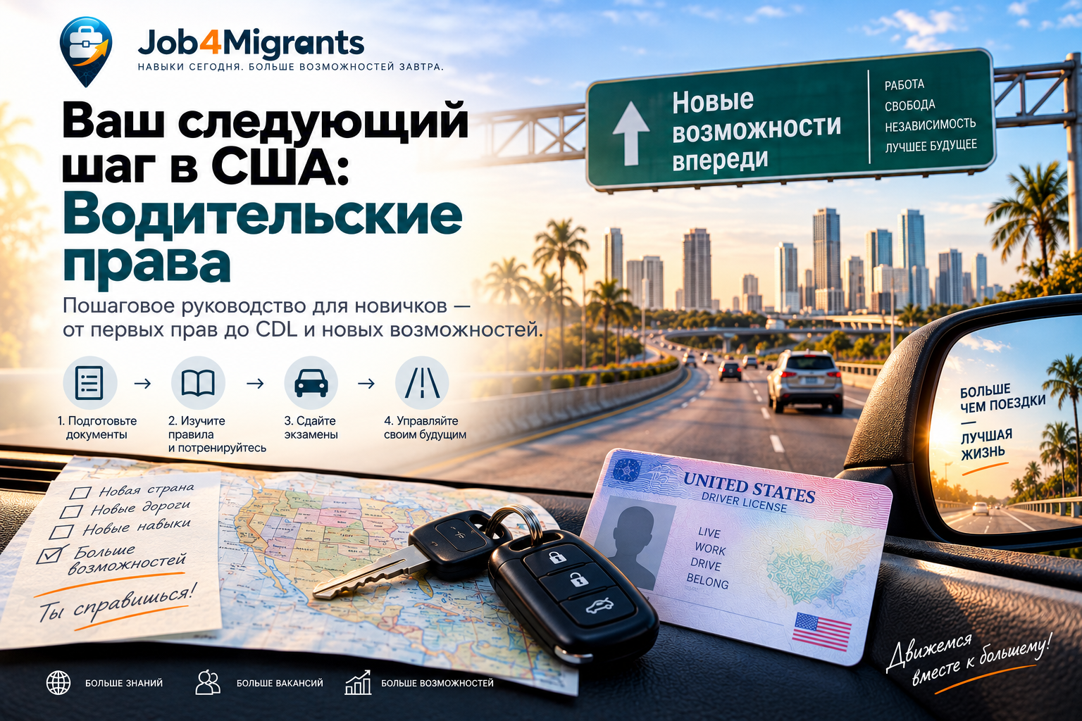 Как получить водительские права в США после переезда