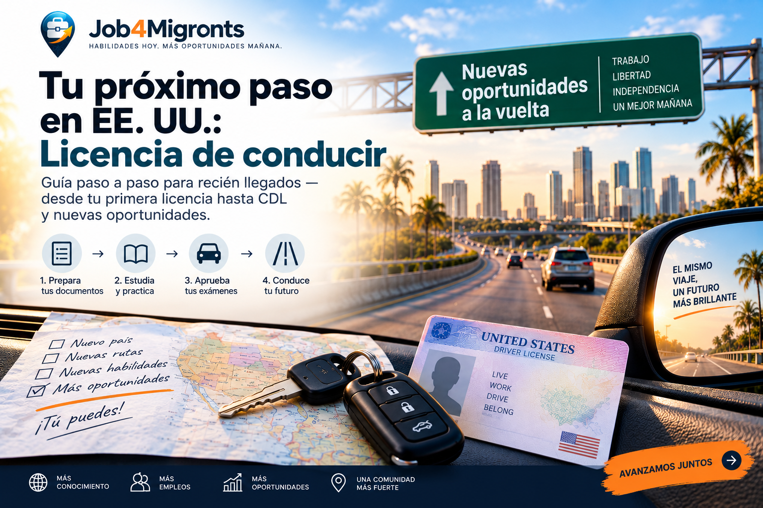Cómo obtener una licencia de conducir al mudarte a Estados Unidos
