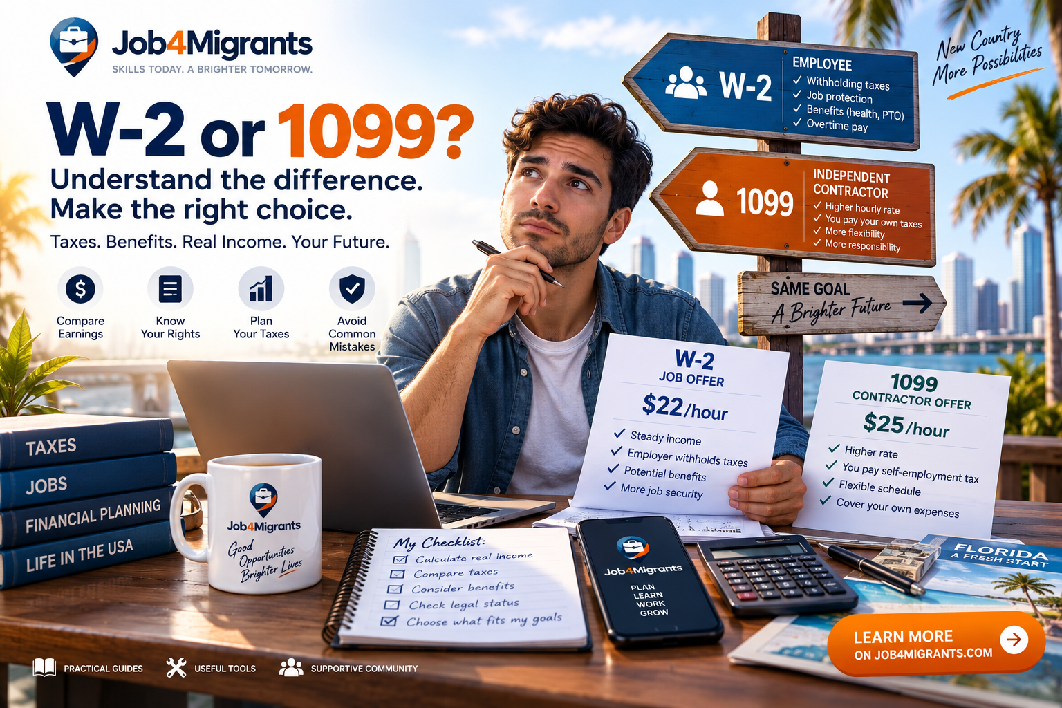 W-2 or 1099 in the US — How to Compare Pay, Taxes, and Working Conditions