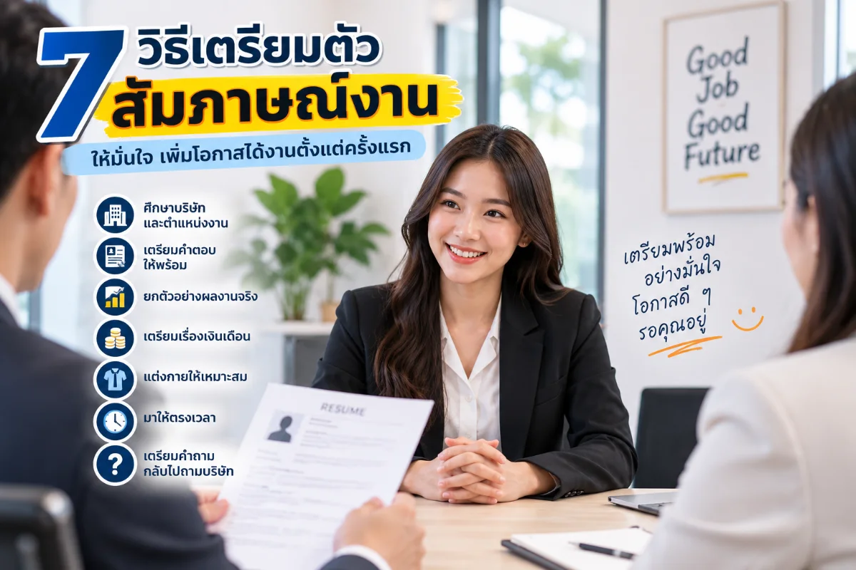 7 วิธีเตรียมตัวสัมภาษณ์งานให้มั่นใจ เพิ่มโอกาสได้งานตั้งแต่ครั้งแรก
