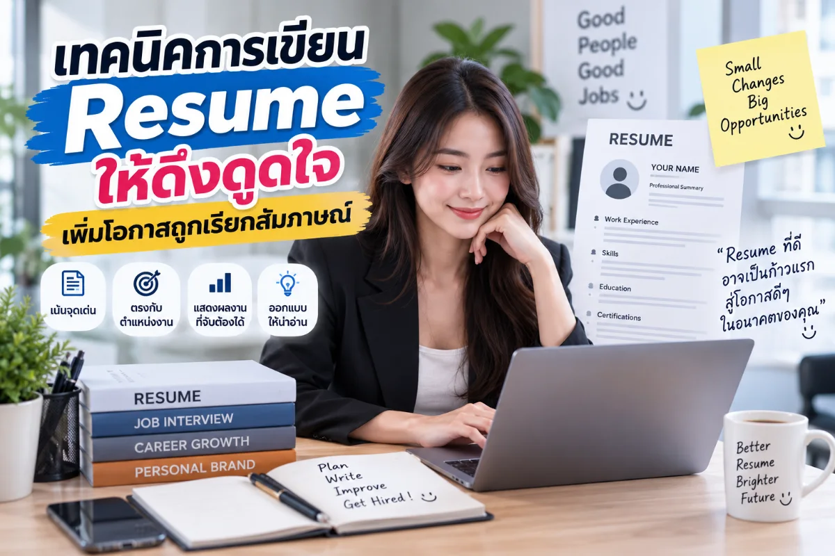 เทคนิคการเขียน Resume ให้ดึงดูดใจ HR และเพิ่มโอกาสถูกเรียกสัมภาษณ์