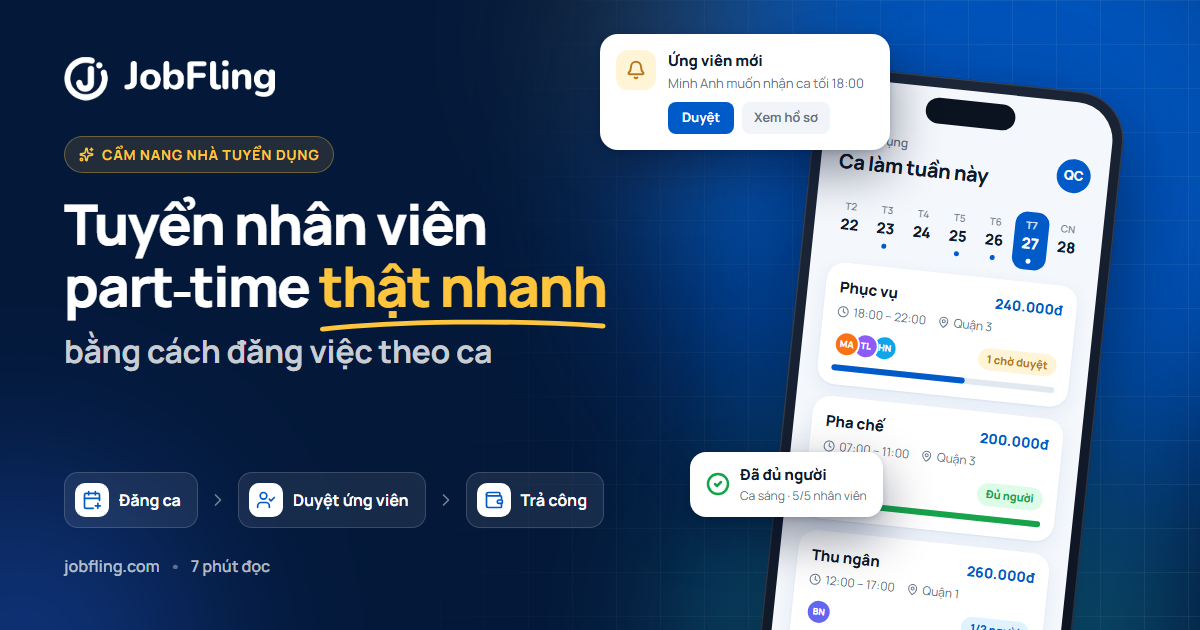 Cách Tuyển Nhân Viên Part-Time Nhanh: Đăng Việc Theo Ca Trên JobFling