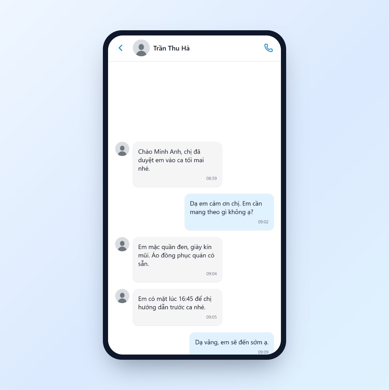 Nhắn tin với nhà tuyển dụng ngay trong app JobFling, không cần số điện thoại