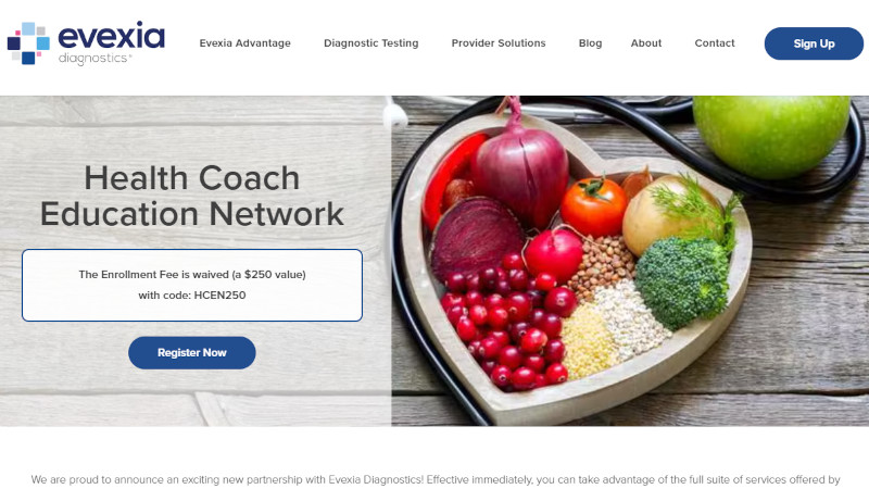 Evexia Diagnostics - Use Coupon Code HCEN250 For FREE Set-Up