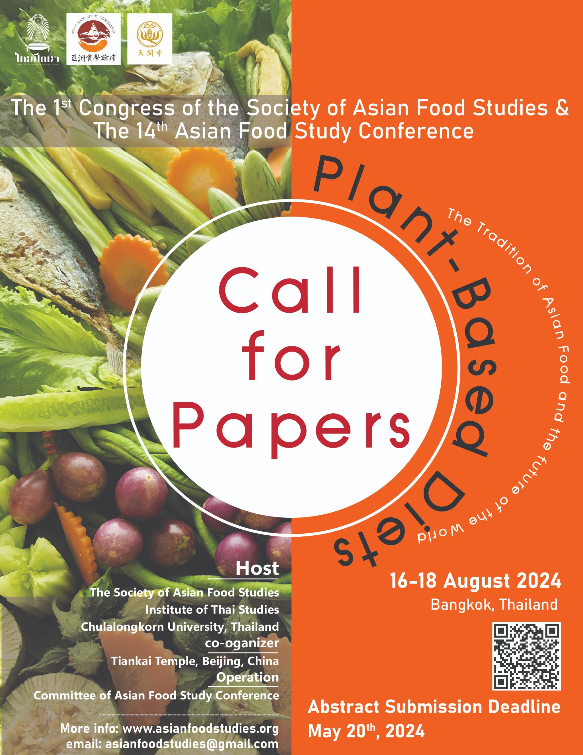 Plant-based Diets: Tradition of Asian Food and the Future of the World [17–18 Aug 2024 Bangkok, Thailand]