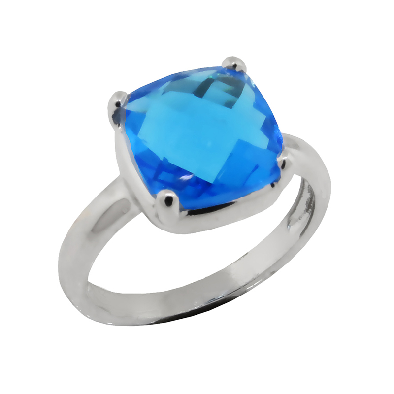 Anillo pomelatto platabella chico piedra agua marina