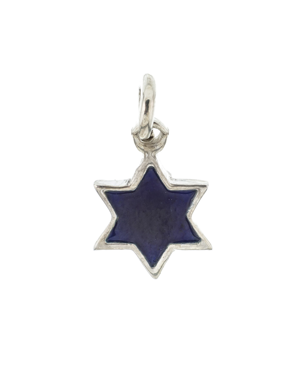 Colgante estrella de david con esmalte azul
