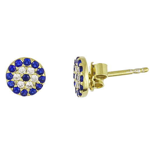 Par aros ojito amarillos con piedras
