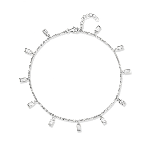 Pulsera con piedras baguettes colgantes