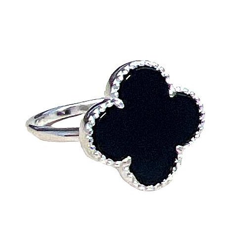 Anillo trebol onix