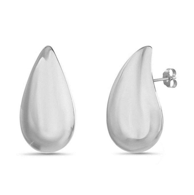 Par aros drop grandes blancos. Tama&ntilde;o : 17 x30.5 mm