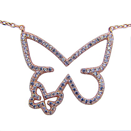 Mariposas con piedras rosado conjunto