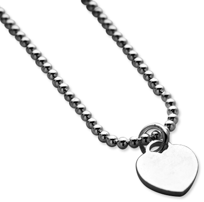 Gargantilla bolitas 3 mm con corazon