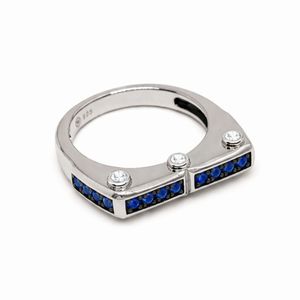 Anillo Link1945 Rectangular Plateado
