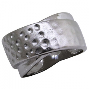 Anillo platabella cruzado efecto bollo