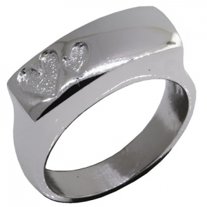 anillo platabella plano doble corazon