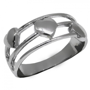Anillo platabella pentagrama corazon grande