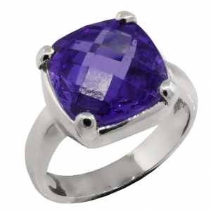 Anillo pomelatto grande piedra color amatista platabella
