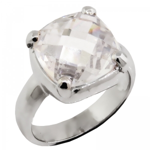 Anillo pomelatto grande piedra color blanco platabella
