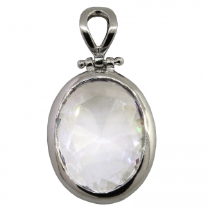 Colgante oval 20 x 25 blanco, platabella