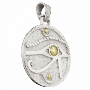 Medalla redonda ojo de Horus con double. 3,1 cm