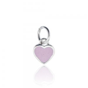 Colgante corazon chico 10 x 11 , esmaltado rosa