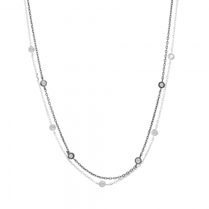 Conjunto doble con piedras y rodio negro