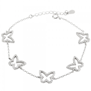 Pulsera mariposas con piedra