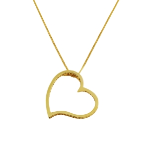 Conjunto corazon Araceli sin piedra, amarillo. Di&aacute;metro 2,7 aprox