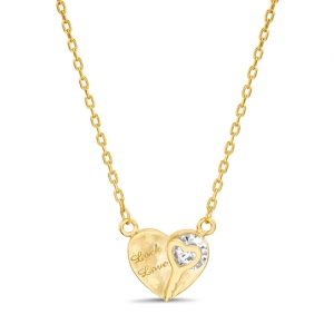 Conjunto corazon con llave, amarillo. (Sin frase, todo pulido)