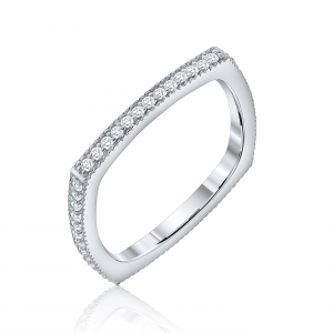 Anillo linea premium, cuadrado, sin fin, blanco
