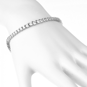 Pulsera tenis linea premium. 3mm , blanca
