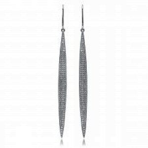 Par aros linea premium, largos, ovalados, rodio negro 8 cm aprox
