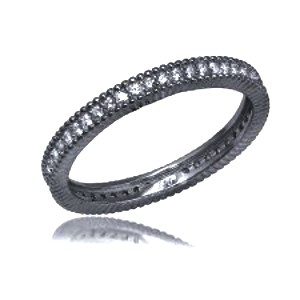Anillo sin fin rodio negro