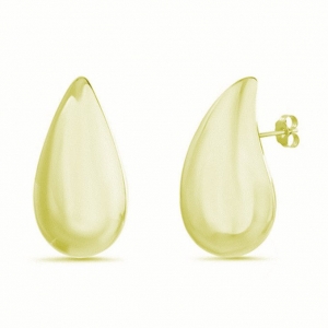 Par aros drop grandes dorados. Tama&ntilde;o : 17 x 30.5 mm