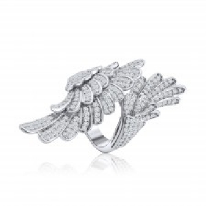 Anillo alas con piedras, blanco