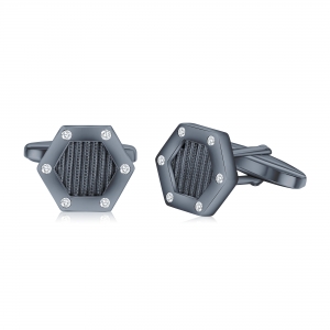 Gemelos hexagonales, rodio negro y piedras negras