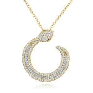 Conjunto serpiente, piedras baguettes, amarillo