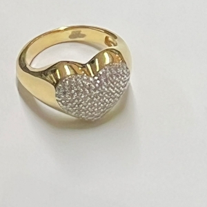ANILLO PREMIUM CORAZON PAVEE BLANCO