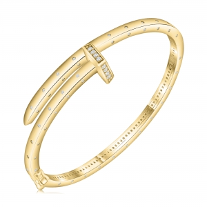 PULSERA ESCLAVA CLAVO AMARILLA