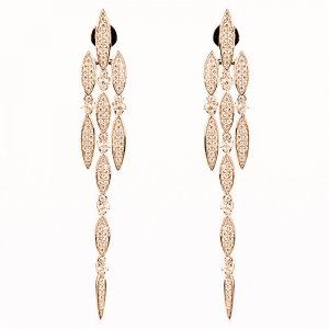 Par aros linea premium, largos, roDIO NEGRO, ovalos con piedras